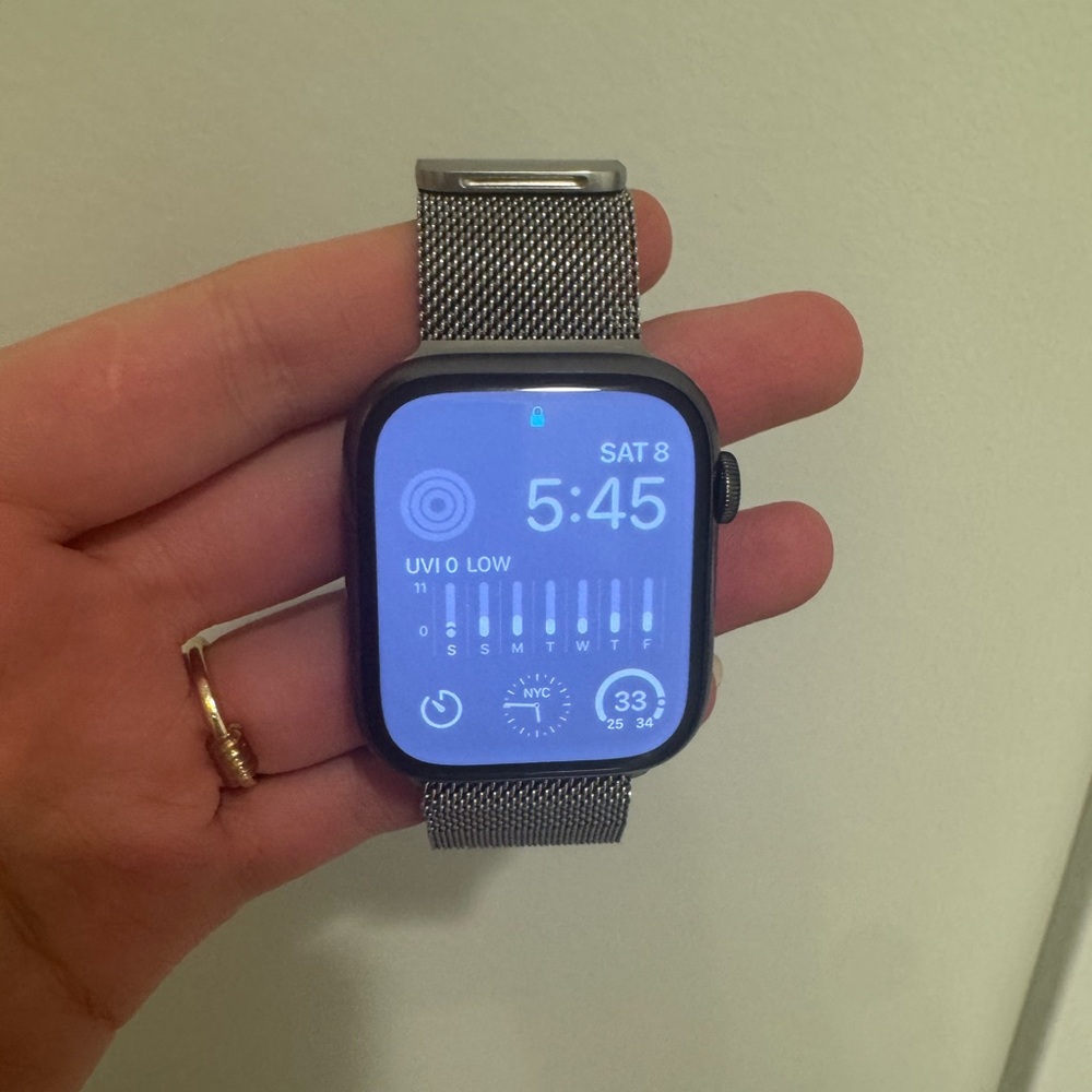 Apple Watch series 9, 45mm with Apple stainless steel band